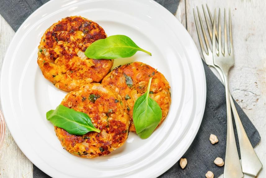 Chickpea and Japanese Sweet Potato Burger